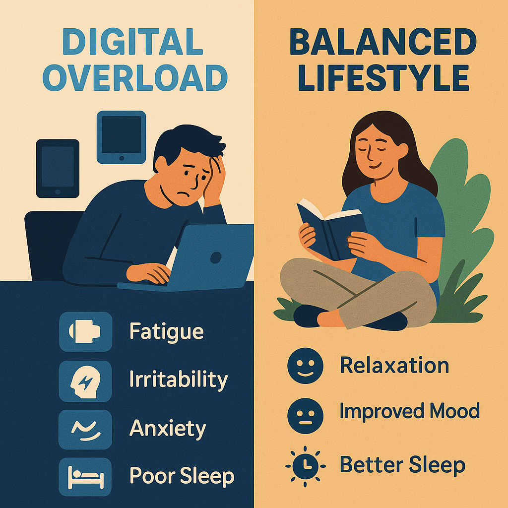Balance between self care and digital overload
